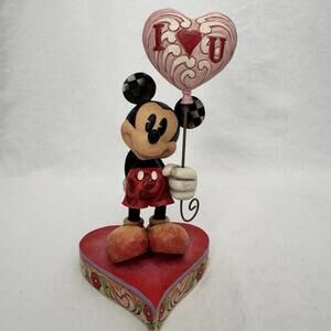 Jim Shore Disney Traditions Mickey Mouse Heart Balloon Figurine I Love You